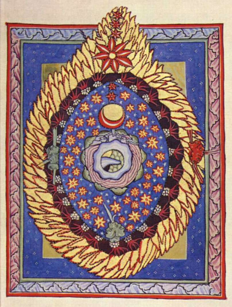 We'll leave you with one final example of Hildegard of Bingen's many talents: an illumination of hers depicting the universe with some distinctly vulval imagery.