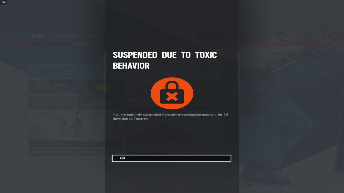 OMG vMX. got banned oh wait its only Toxic Behavior