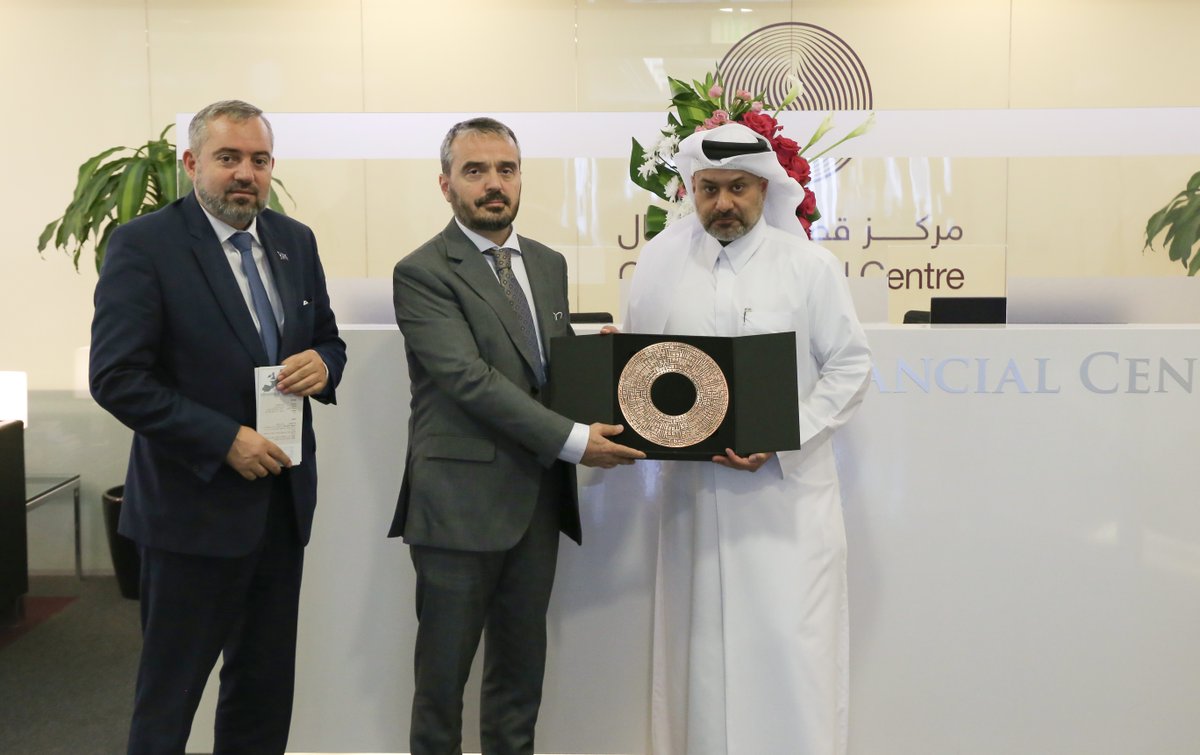 QFCAuthority's tweet photo. Join us in welcoming H.E. Amir Ahmeti, #Ambassador of the Republic of Kosovo to the State of Qatar with our #CEO, Yousuf Al Jaidah.

#QFCMeansBusiness #QFCDelegation #QFCVIP https://t.co/lpO52Xwoiz