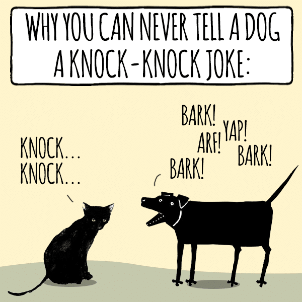 HopesHereMD's tweet photo. We scoured the internet for the perfect dog knock-knock joke. Good news! WE FOUND IT! So true huh? 

P.S. This is a great game to play with your pup to teach them to SPEAK! https://t.co/c96dJPLJbv