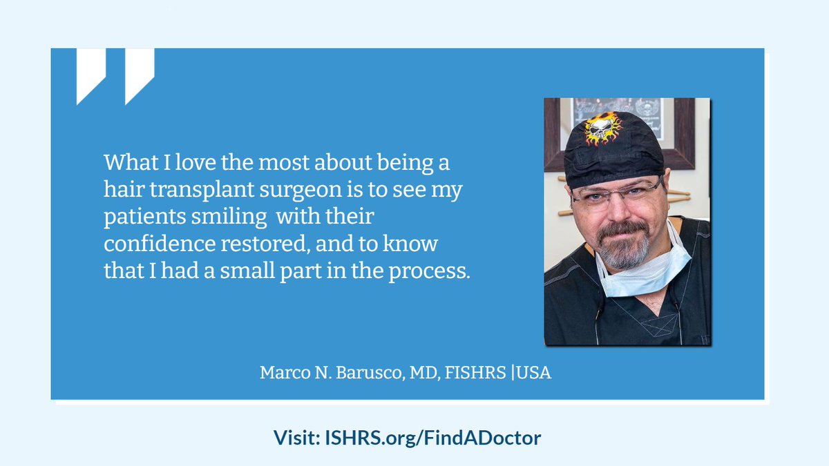 The core purpose of the #ISHRS is to improve the quality of life for people with #hairloss. If you are looking for a #hairrestoration surgeon, we provide a tool on our website where you can find a member by geographical location. bit.ly/2BkJYKC