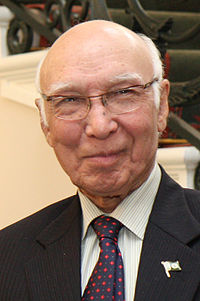 Sartaj Aziz is a political activist and for his participation in the Pakistan movement, Aziz is the holder of the Sanad, Mujahid-e-Pakistan. In 1959, he was awarded the Tamgha-e-Pakistan and the Sitara-e-Khidmat in 1967 for his work in central planning and economic development.