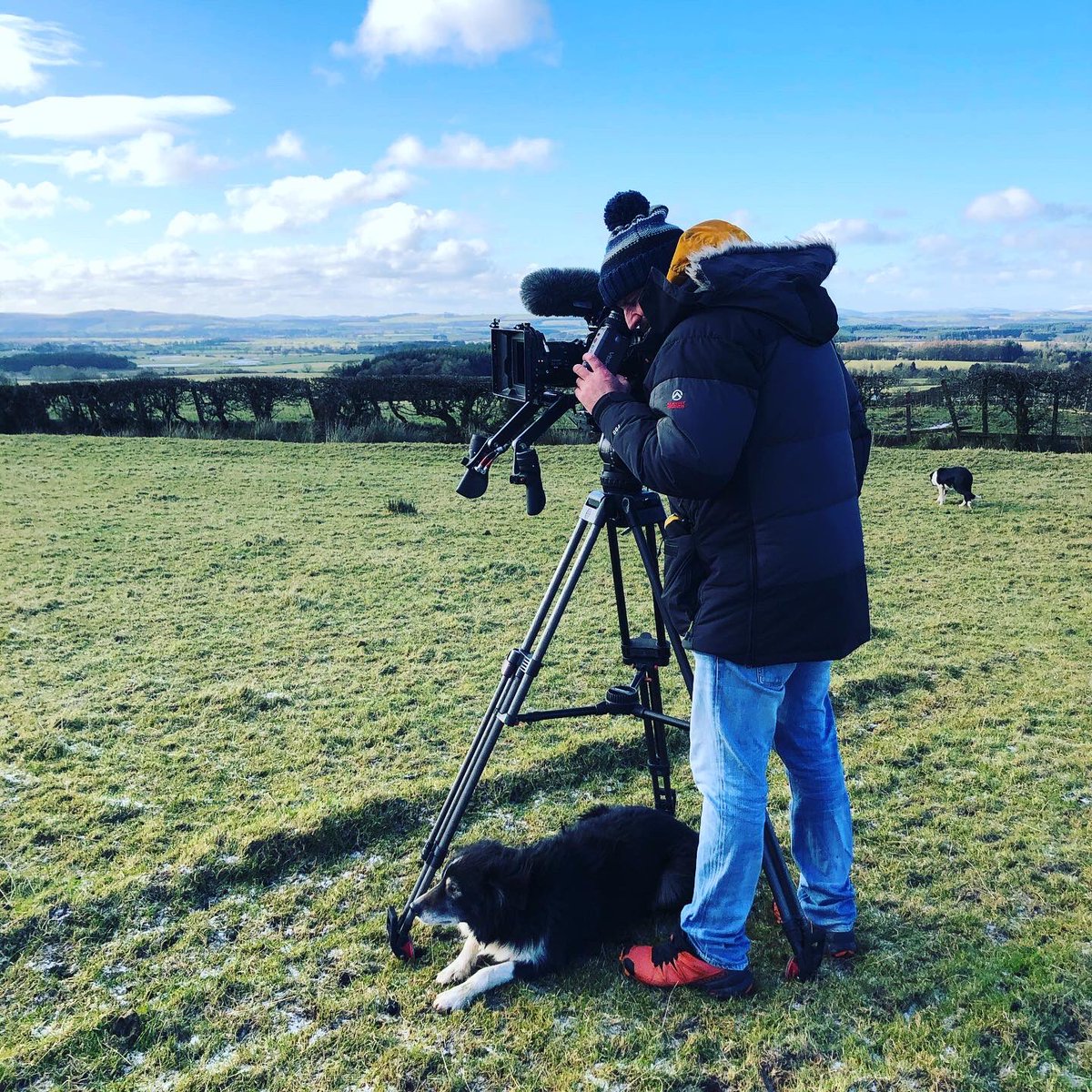 annemcalp's tweet image. Jake &amp;amp; Skye ready for their close up 🎥 New #BBCLandward coming soon.