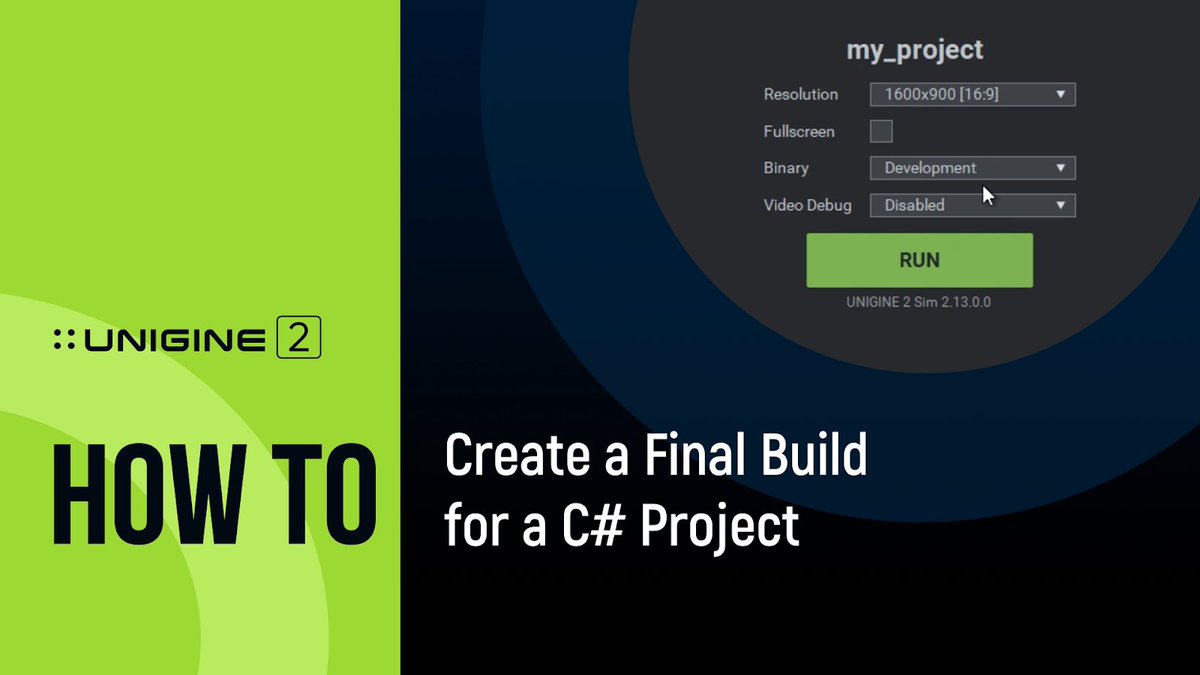 Unigine's tweet image. Before your project can be distributed to users, it must be properly built to ensure that all content and code are ready to run on a certain target platform.
See how to create a final build for a C# project: youtu.be/uuRP6hdqeH8
#unigine #howto #uniginetutorial #tutorial