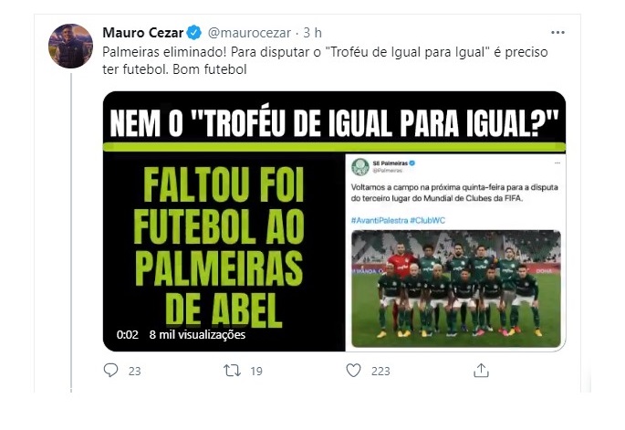 Palmeiras não levou o Mundial, mas não faltaram memes, Esportes