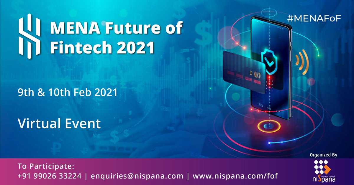 Be a part of MENA Future of Fintech #MENAFoF focusing on the #Impact of the #pandemic on #Fintech &amp; the #Banking #industry | Consolidation of #financial #technologies | The importance of #technology and #digitization in #seamless continuity. #fintech #finance #bank #innovation