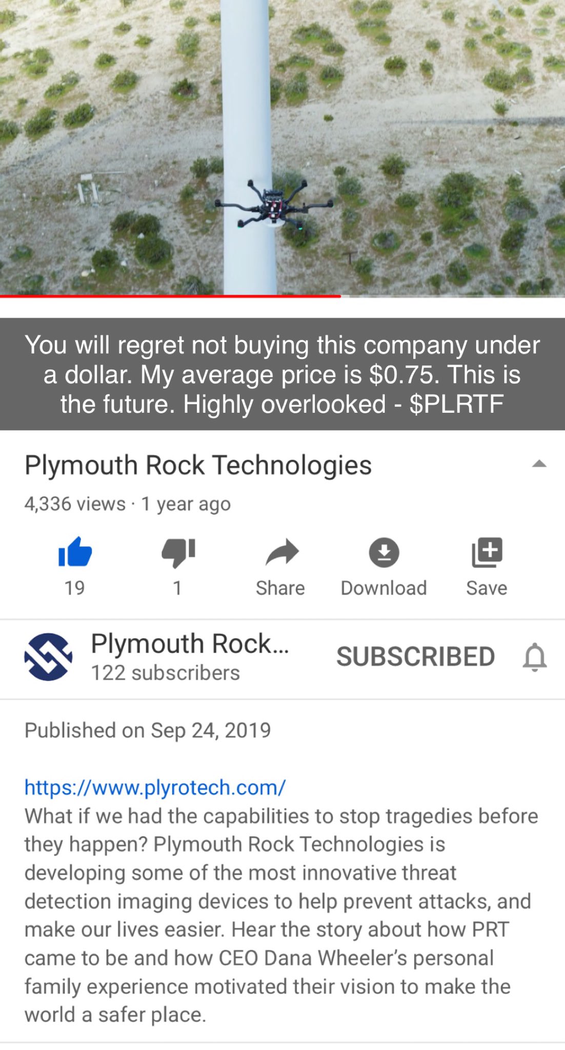 plymouth rock technologies stock price canada