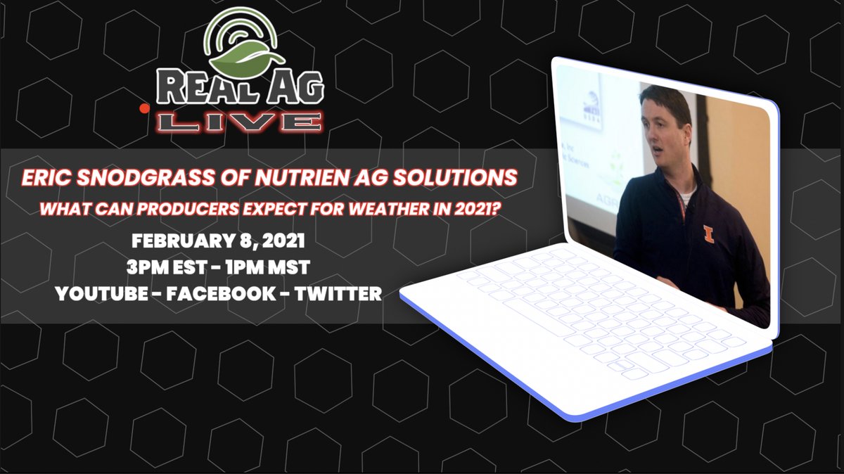 realagriculture's tweet photo. RealAg LIVE! today at 3 pm E/ 1 pm M is focused on the weather! Join host @KaraOosterhuis in conversation with @NutrienAgCda 's @snodgrss! #westcdnag #wx #cndag #ontag https://t.co/z6n7hQiurO