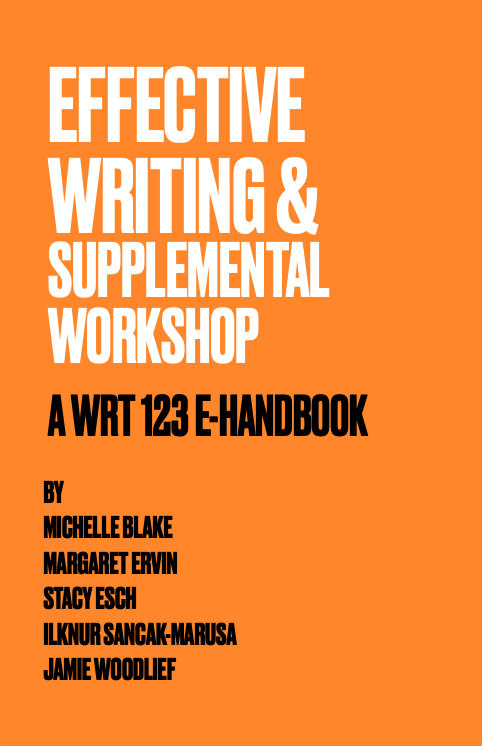Congratulations to <a href="/profmblake/">Michelle Blake</a>, <a href="/margaretcortie/">Margaret Ervin</a>, @zigarfa, Ilknur Sancak-Marusa, and Jamie Woodlief, who rolled out their eTextbook "Effective Writing &amp; Supplemental Workshop: A WRT 123 e-Handbook” to 110 students in six sections of WRT 123 this Spring!