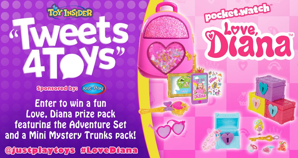 TheToyInsider's tweet photo. 🚨 GIVEAWAY ALERT! 🚨  RT &amp; follow @JustPlayToys to enter to #win an adorable #LoveDiana prize pack featuring the Adventure Set and a Mini Mystery Trunks pack in our #tweets4toys #giveaway! #sweeps https://t.co/L2gcByor4C