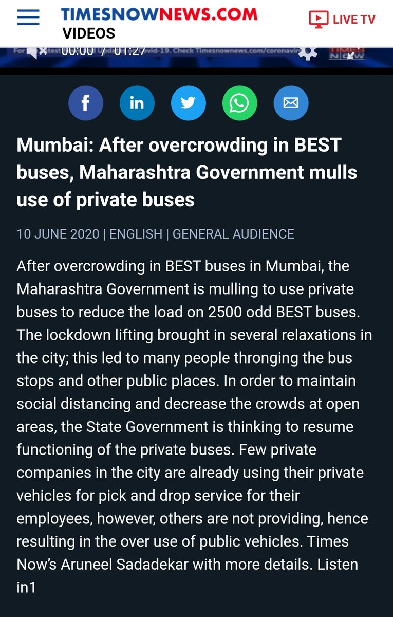 Local trains were shut down or kept for limited purpose on the grounds of social distancing & preventing spread of COVID. But clearly BEST was no solution for it. Buses were overcrowded & highly inconvenient for travellers. There was a point whr BEST was running beyond capacity