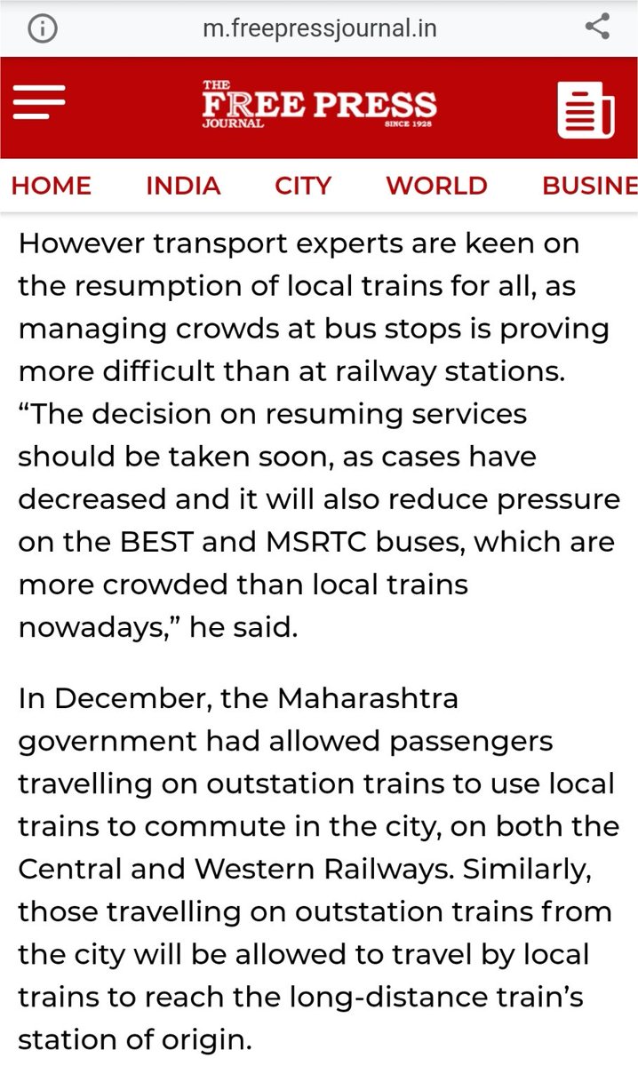 Maharashtra kept dodging the question about starting the local trains where on the other side BEST officials were unable to manage the crowd at the bus stops. Railway platforms are better placed for crowd management. This was a chaotic situation for Mumbai, especially travellers
