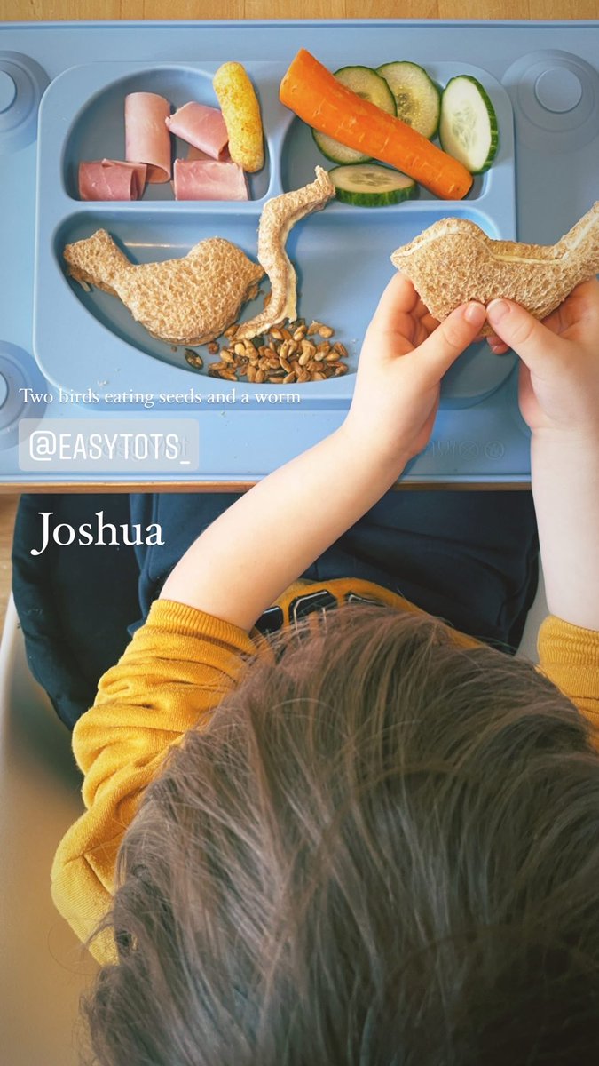 SamHopeSocial's tweet photo. Lockdownโs got me all creative with our lunches! Just a couple of cheesy bird sandwiches, eating their @MunchySeeds and a cheese sandwich worm! ๐ ๐ฆ
@Easy_Tots #munchyseeds #easymat #easytots #lockdownlunch #creativelunch https://t.co/PAE6U3oU7t