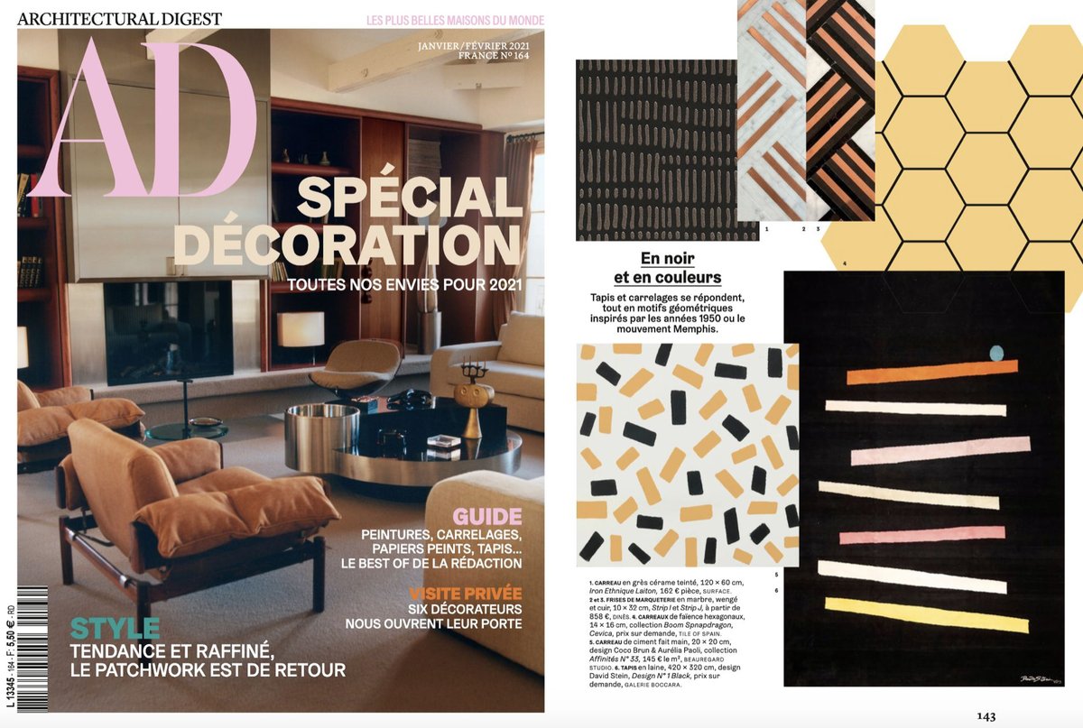 ForgetMeNotCoco's tweet image. Affinités handmade cement tile featured in @ADmagazinefr 
A collaboration with #aureliapaoli edited By #Beauregardstudio @tweetbeauregard 

#specialdecoration #frenchdesign #cocobrun #decoration #ciment #interior #collaboration