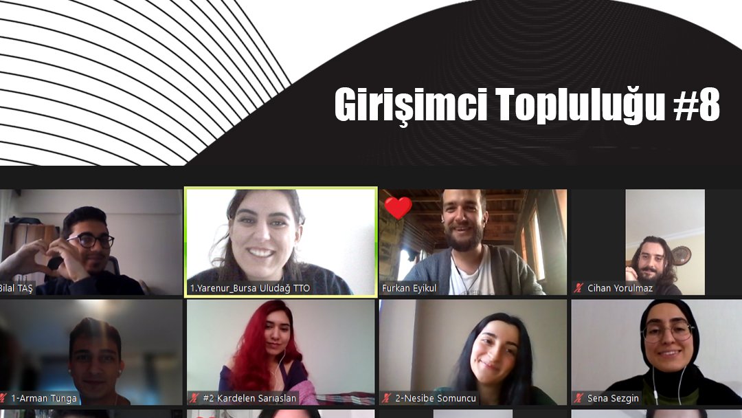 "Girişimci Topluluğu" etkinlik serisinin sekizincisinde Pınar Musaoğlu ve Cihan Yorulmaz ile birlikteydik. Etkinlikte "Pandemi Dönemindeki Bilgi Yığınının Yönetimi" ve "Dijital Ortamda Ekip Oluşturma" konularında eş zamanlı iki farklı atölye gerçekleştik.