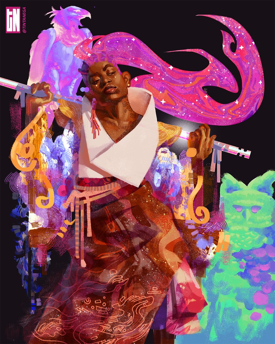 tintanega's tweet photo. #drawingwhileblack 
.                 Sketch                                        Final https://t.co/67vW7r56tk