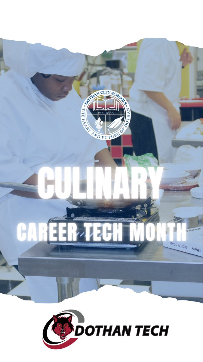 Today's Career Tech Feature is Dothan Technology Center's Culinary Arts Program.

Career Technical Education Month 2021: Culinary Arts youtu.be/xPdOmx-Et00 via <a href="/YouTube/">YouTube</a> 

#DothanCitySchools #DothanCityProud #LoveDothan #LoveDothanCitySchools #CTEMonth