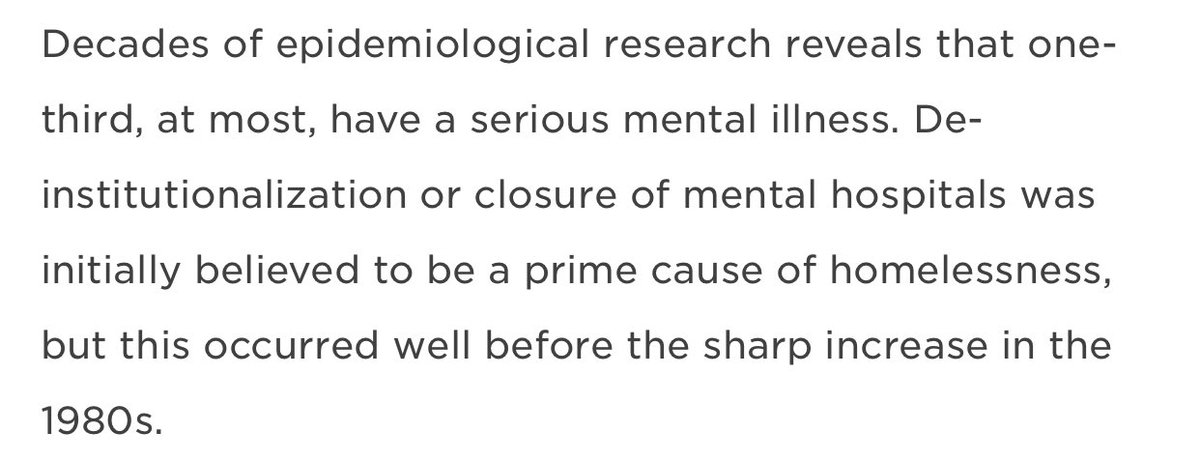 I’ve been seeing a lot of comments saying that mental health services is more important than housing.This is wrong for two reasons:(1) It overstates the number of homeless people who have serious mental illness.  https://www.nyu.edu/about/news-publications/news/2019/september/HomelessQandA.html