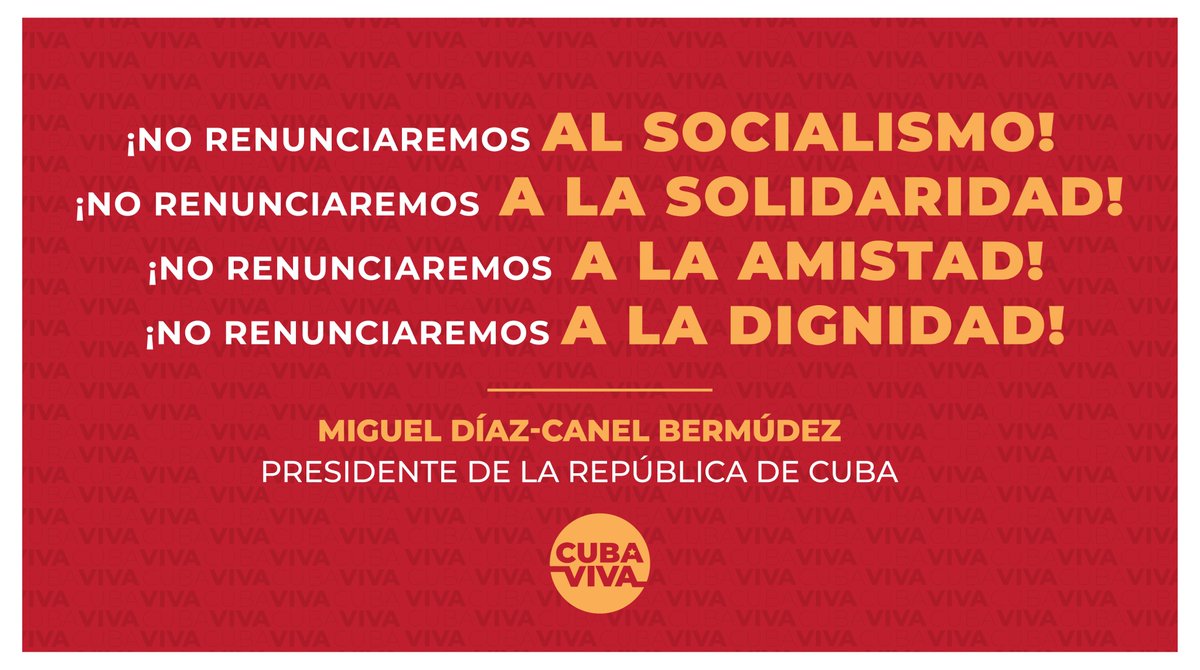 "Lo que no le perdonan a Cuba 🇨🇺 es que defendamos la filosofía de compartir solidariamente lo que tenemos, de llevar salud y letras donde otros llevan armas, de enseñar a leer y a escribir, o devolver la vista o salvar la vida a quienes jamás tuvieron servicios de salud dignos."