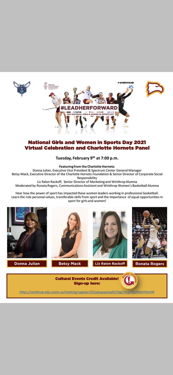 KelleyKish's tweet photo. @WUEagles @WinthropWBB @hornets Talk about a power panel!  And 2️⃣ @winthropalumni!  Look forward to seeing all of our Eagles there and @winthropu community! #RockTheHill 🦅 #EverStand 🦅 https://t.co/vOB7SEAXie