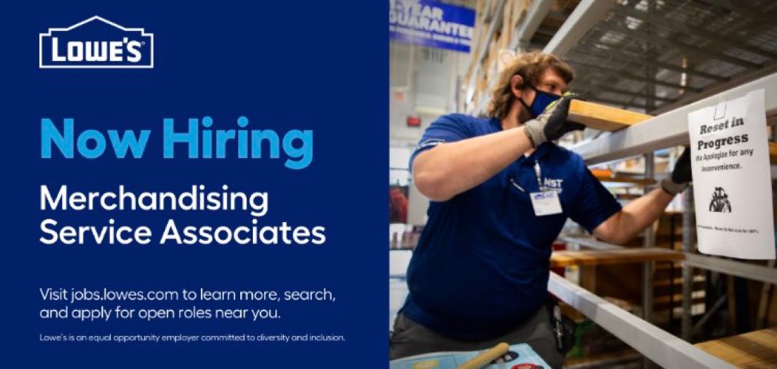 Looking to start a new career path- consider our Lowe’s Merchandising Team? Visit:
jobs.Lowes.com to apply <a href="/DustinCornell5/">Dustin Cornell</a> <a href="/Alison21102957/">A.Globus</a> <a href="/BlueBoxR1/">@BlueBoxR1</a>