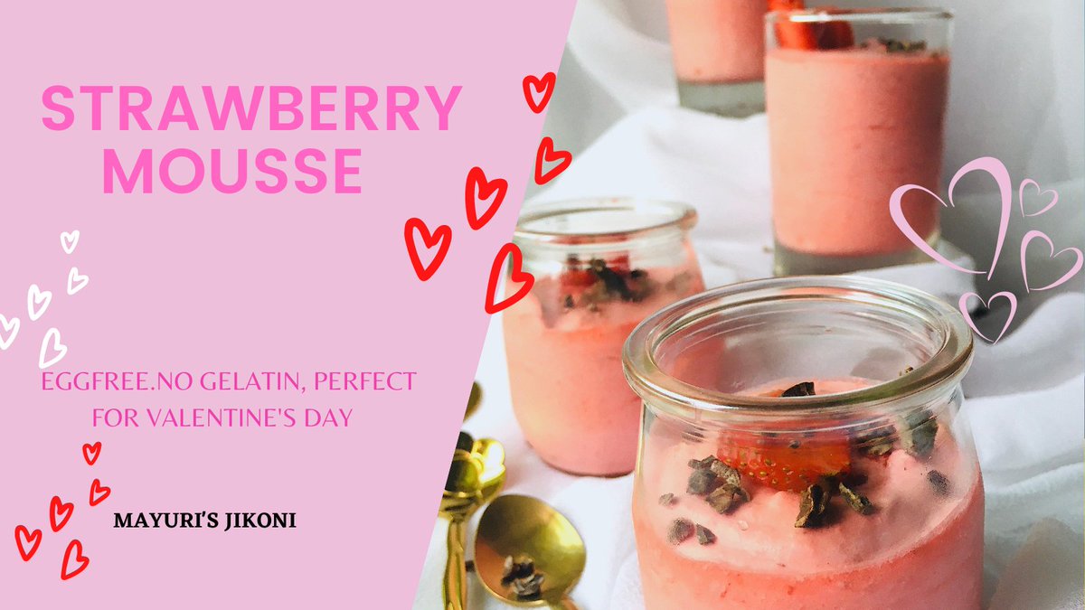 Mayuri1962's tweet image. VALENTINE'S DAY IDEA - STRAWBERRY MOUSSE
EASY RECIPE.Strawberry Mousse (eggfree) is a smooth, creamy, fruity and delicious dessert to serve during any occasion. Easy to make, its perfect for parties.#ValentinesDay #dessertrecipe #strawberries #chocolate
mayuris-jikoni.com/2016/02/29/str…