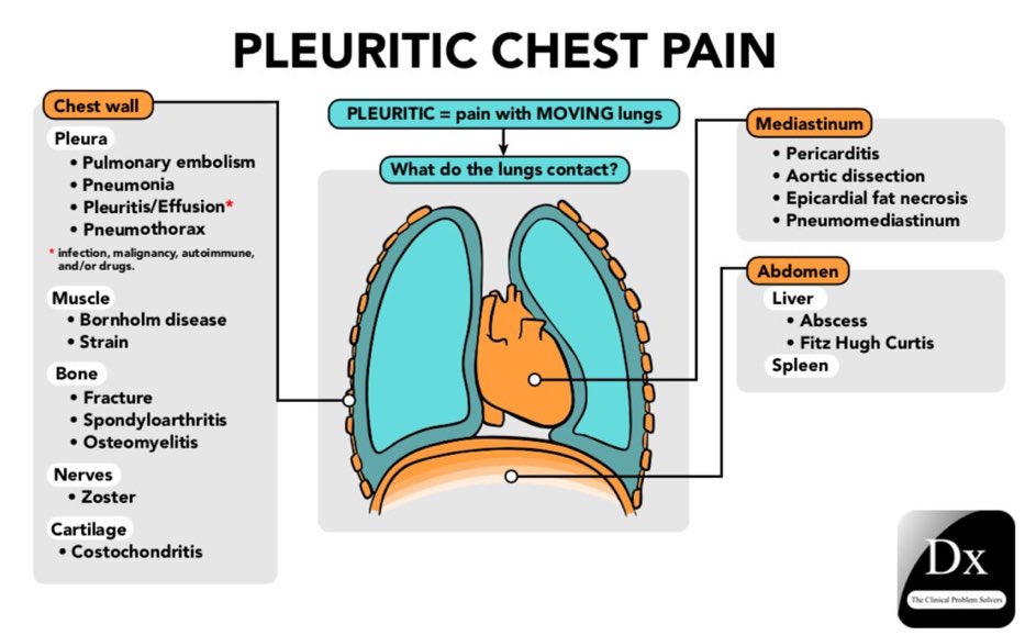 Keith Siau on Twitter "Causes of pleuritic chest pain (courtesy of