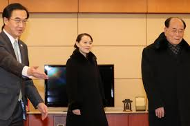 SungYoonLee1's tweet photo. Feb 9, 2018: NK's #FirstSister set foot on SK soil. First peacetime visit by a "Mt. Paektu" bloodline Kim. Ms. Kim exuded air of imperiousness thru visit. Jovial back home (last photo). No way she will be appeased by SK's #GagLaw, which she commanded. Blackmail -> more blackmail. https://t.co/SYxAmorbvz