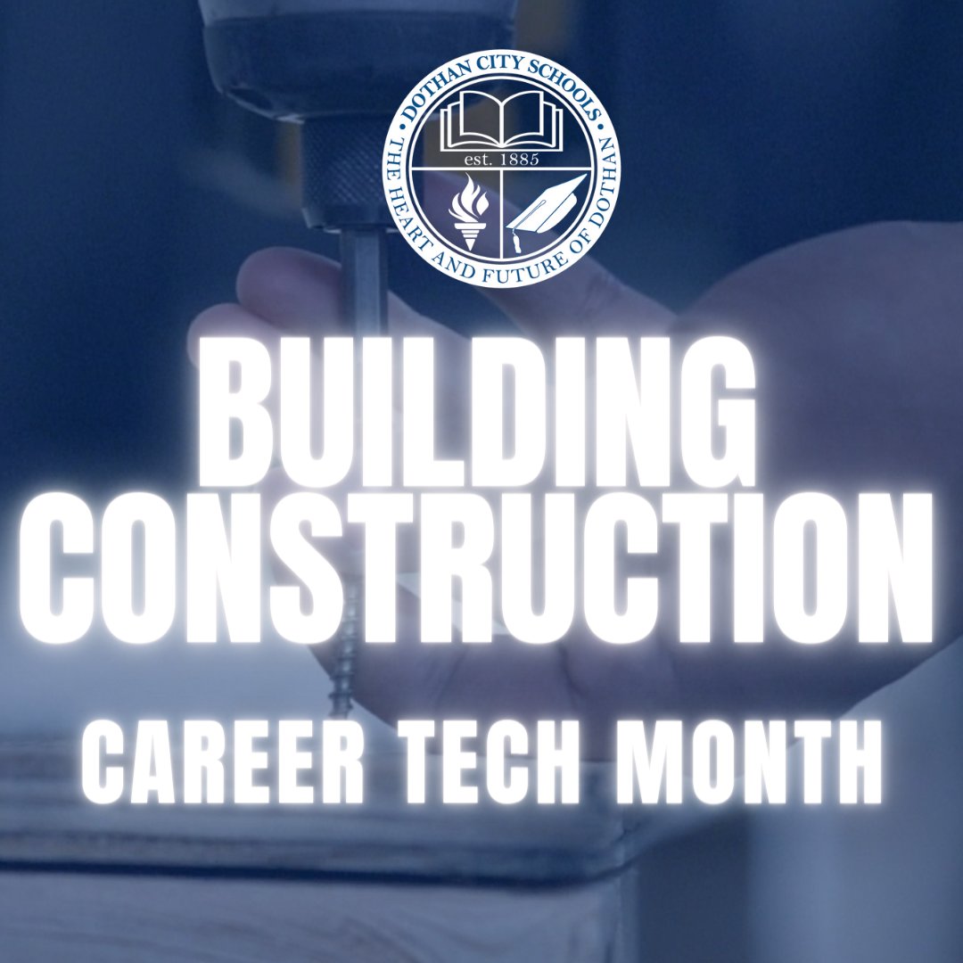 Today's Career Tech Feature is Dothan Technology Center's Building Construction Program.

Career Technical Education Month 2021: Building Construction youtu.be/ZBUNd0vLkrQ via <a href="/YouTube/">YouTube</a> 

#DothanCitySchools #DothanCityProud #LoveDothan #LoveDothanCitySchools #CTEMonth