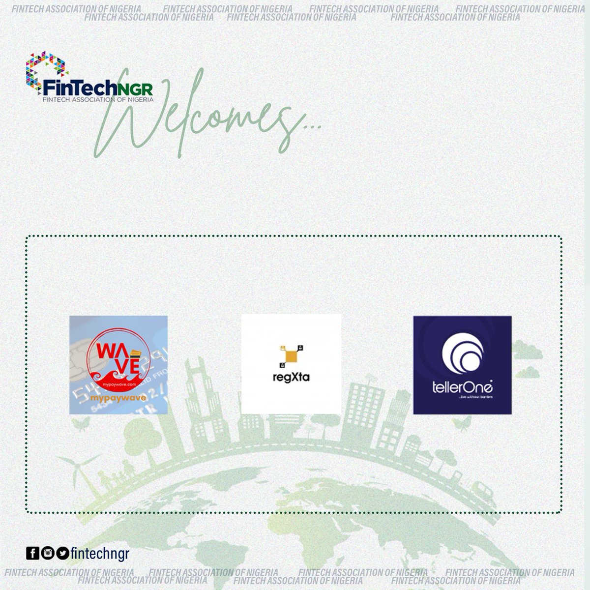 fintechngr's tweet photo. Our ecosystem is excited to welcome...
@mypaywave @regxta and @mytellerOne on board!

We look forward to a productive and rewarding time with you all.

Welcome! https://t.co/ooQRPl8Eb4