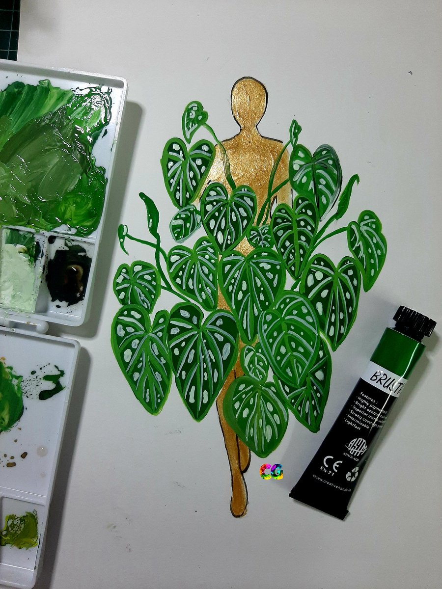 #botanicalart #acrylic #artoftheday#artistoninstagram
#loveforplants #plantsart #loveforcolors
#art #illustration #fashion #sktech #goldenface