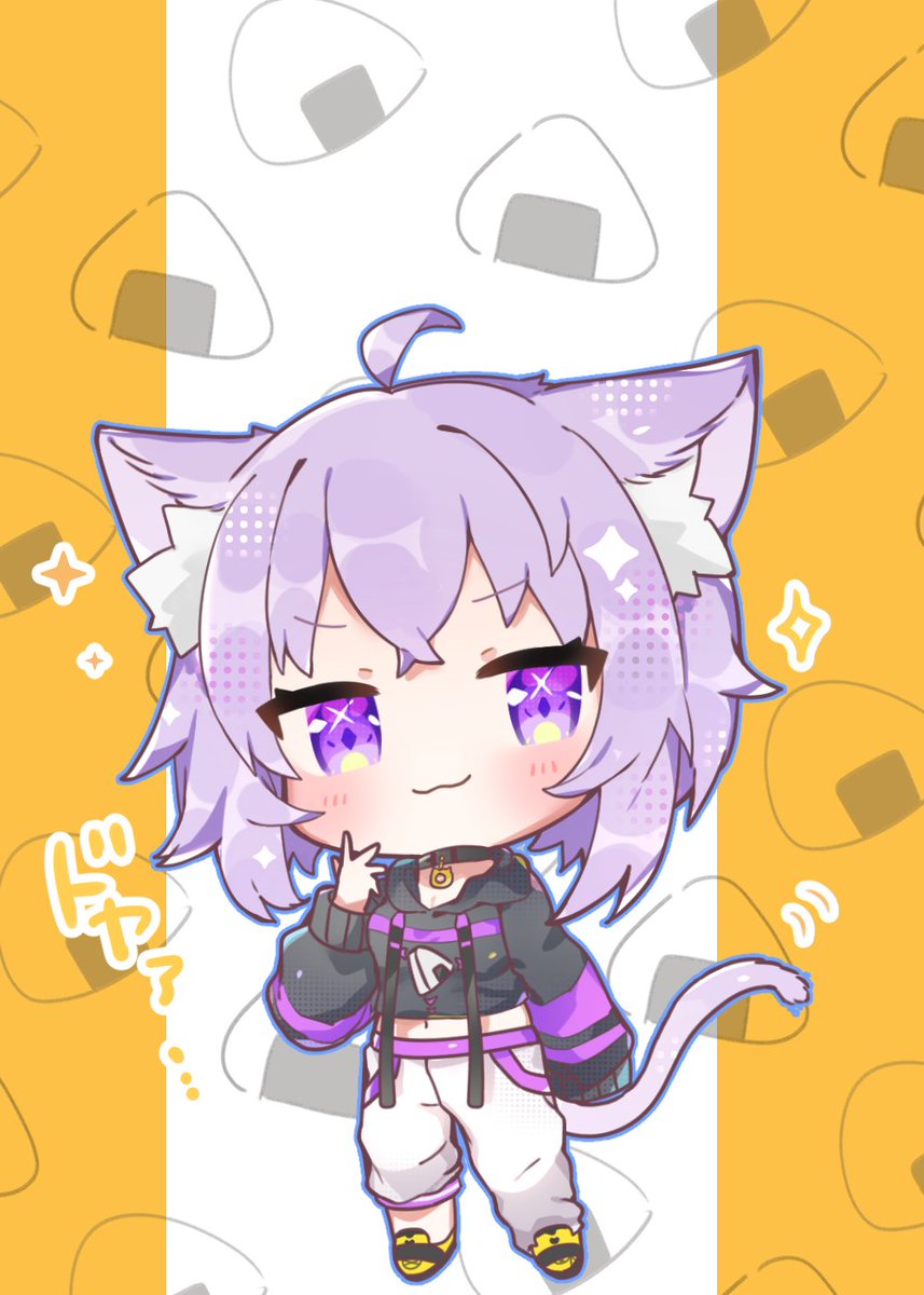 猫又おかゆ 「\パーカー姿のおかゆんを久々に見れて歓喜/ #絵かゆ 」|