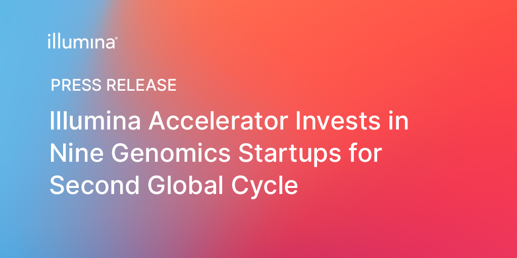 illumina's tweet image. Illumina Accelerator welcomes nine exciting new #genomic startups to its second global funding cycle in the U.S. and UK. #IlluminaForStartups 

bit.ly/39Zms7w