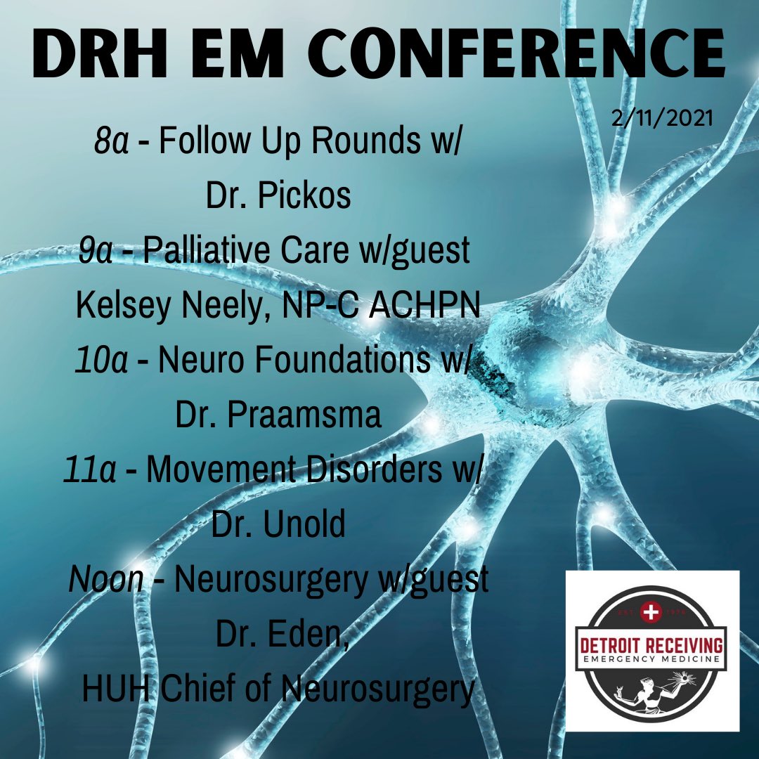 ReceivingEM's tweet photo. DRH EM Conference! We finish off our neuro block in addition to amazing guest lectures with Kelsey Neely, NP-C ACHPN and Dr. Sonia Eden, Chief of Neurosurgery at Harper University Hospital.
#ReceivingEM #DRHTabbeyCats #EmergencyMedicine #emresidents #EMRA #Residency #DRHEM https://t.co/4JoRCE6Xde