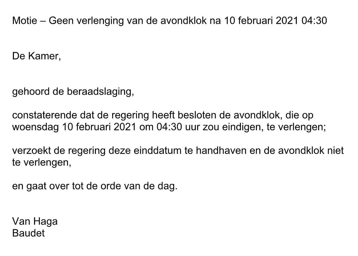 Onze motie bij het debat over de #avondklok. #FVD accepteert geen huisarrest tot 2 maart. #avondklokdebat