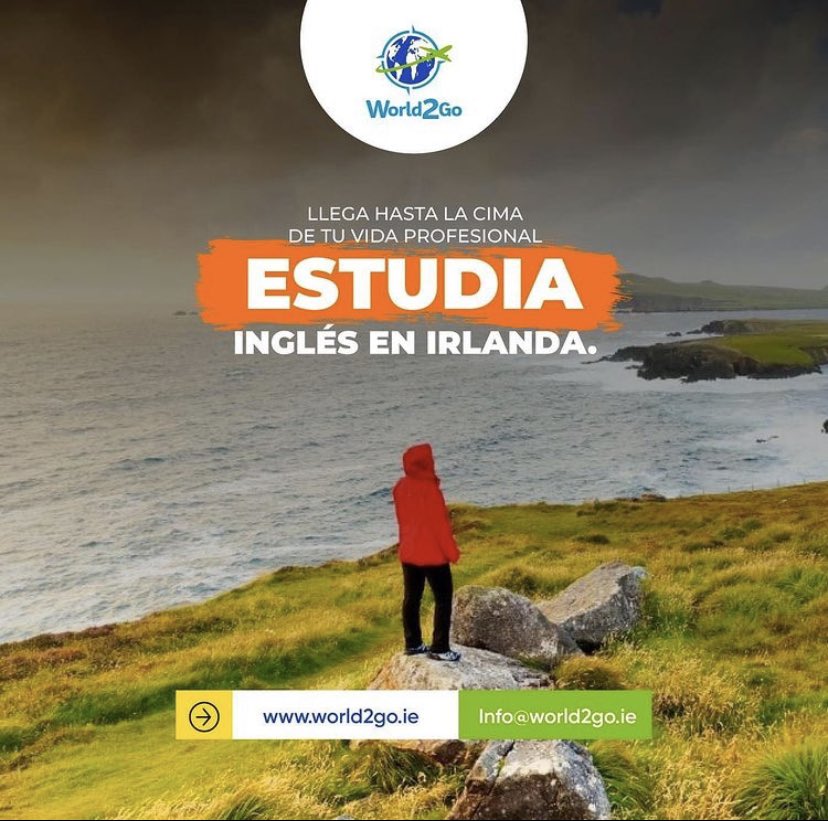 soyangelorubio's tweet photo. Para las personas que estén interesades en comenzar un curso de inglés fuera. Escríbanme y les cuento como lo hice yo mediante #World2Go 🌍🇮🇪 RT para que me ayuden a difundir porfi. https://t.co/VSrVDkEqFL