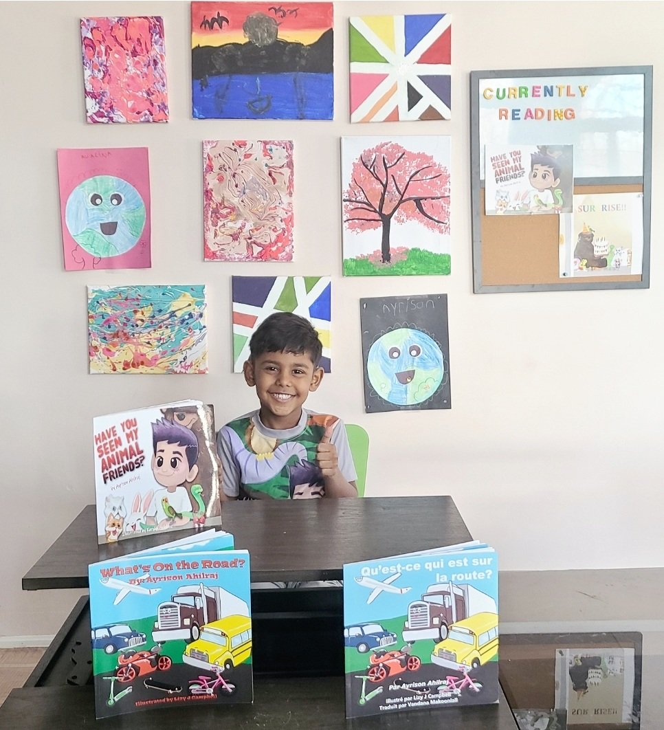 mrs_ahilraj's tweet photo. We are happy to be part of the Local Author Showcase 2021 @BramptonLibrary #juniorauthor #childrenbooks #AyrisonAhilraj #6yearsold https://t.co/zgLtXlCTSF