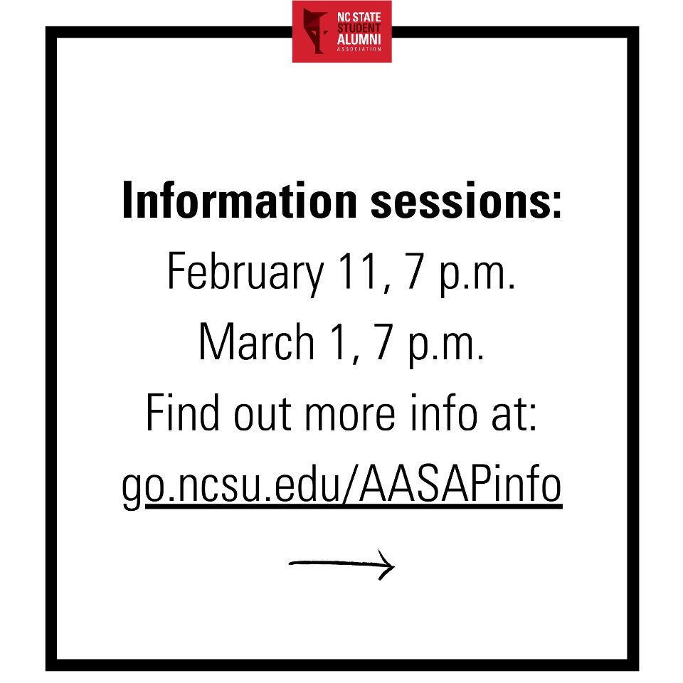 NCStateAASAP's tweet image. Do you love NC State traditions like Packapalooza? Do you love Red &amp;amp; White week? Do you love being involved on campus? 

If you answered yes to any of these questions, you would love being a part of the Alumni Association Student Ambassador Program! Apply for AASAP today!