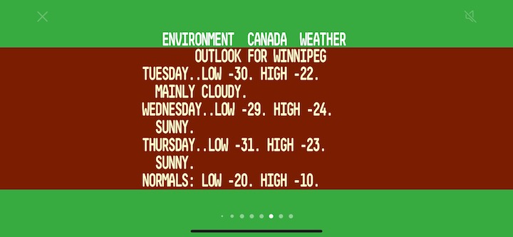 Just got an amazing new weather app! Shows current weather in a way I can deeply appreciate - and includes very appropriate music, too!