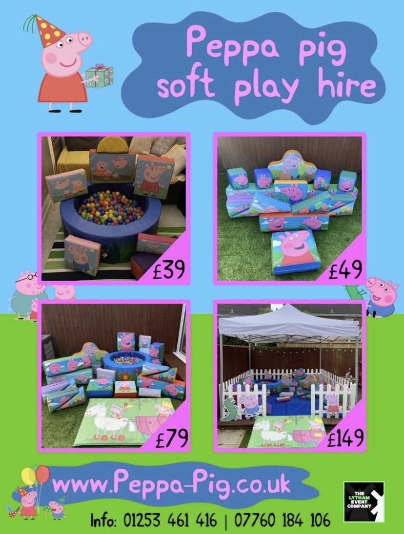 🎡 Soft play hire available from only £39.

TheLythamEventCompany.com 

#rt <a href="/RTWyre/">Wyre Retweet 🌿</a> <a href="/RTFleetwood/">Fleetwood Retweet ⛵️</a> <a href="/lythamstannesRT/">Lytham St. Annes RT 🏖</a> <a href="/RTBlackpool/">Blackpool Retweet 🏖</a> <a href="/LancsRetweet/">Lancashire Retweet 🌹</a> <a href="/NorthWestRTs/">#NorthWest Retweets 🌳</a> <a href="/LythamSAReTweet/">Lytham ReTweets</a> @TwitterRetweets <a href="/LythamLifeStyle/">Lytham & St Annes (love where you live & visit)</a> <a href="/lythammummies/">Lytham Mummies</a> <a href="/LythamLiving/">Lytham St Annes</a> <a href="/LythamFestival/">Lytham Festival</a> #lytham #peppapig #softplay