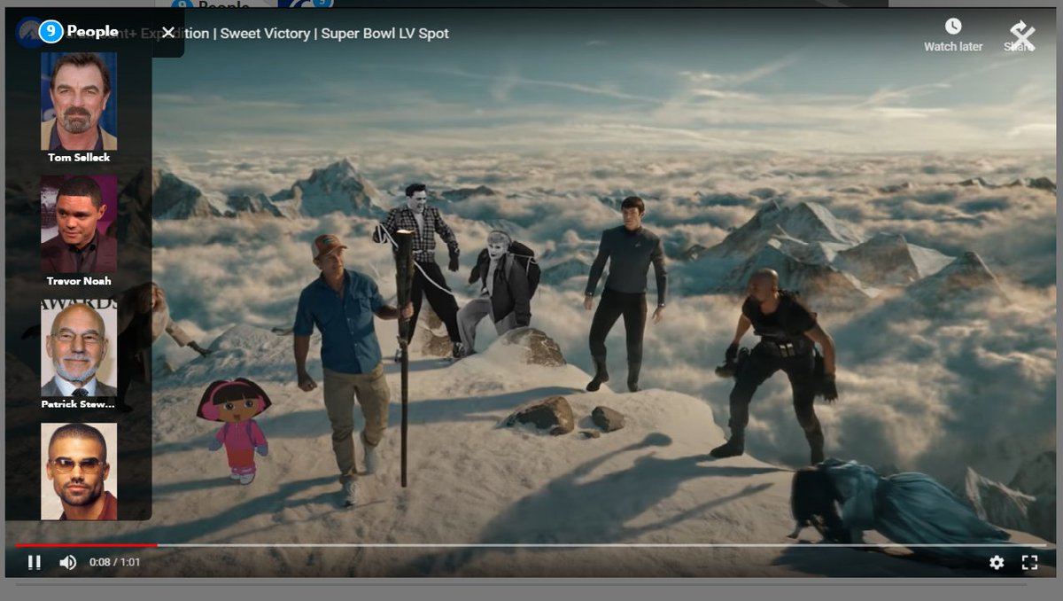 StarSearchReal's tweet photo. Did you figure out who all 9 stars were in the #ParamountPlus #SuperBowlAd last night? If you watch it on #YouTube with #StarSearchByReal, you'll be able to FFD to your favorite star, from Patrick Stewart to DJ Khaled or even Norah O'Donnell!
https://t.co/WecY7WXleL https://t.co/S2PzS8bk58