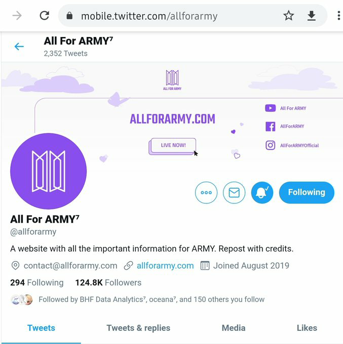 BigHit Official ARMYPedia? -  @ARMYPEDIAAll ARMY related content and Website? -  @allforarmyRequesting BTS in local Radio? -  @btsonradio7Want to participating in Voting and Streaming group? -  @BTSxMVP  #BTSARMY  @BTS_twt