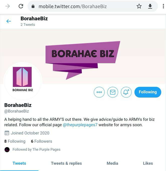 Creative ARMY to showcase their talent through Art, Music and writing -  @BorahaeEnt7Our own Free Purple Page to advertise -  @thePurplePages7Want business advice? -  @BorahaeBizFashion Designers/Textile Designers/Models/Trend analysts ? -  @Fashion_ARMY7  #BTSARMY  @BTS_twt