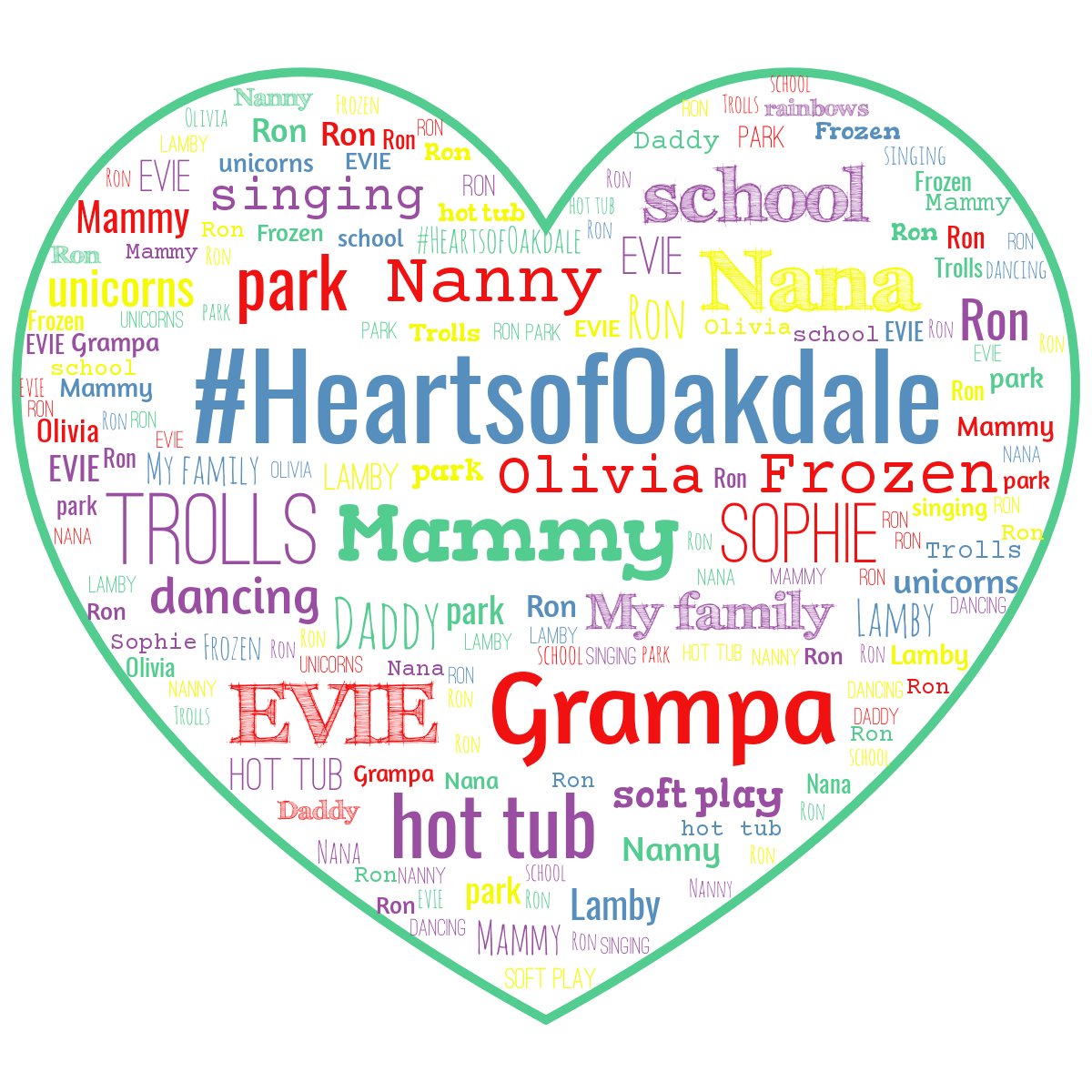 MissLacey_RSDP's tweet photo. Over the weekend we had lots of fun talking about the things which make us happy and things that are special to us. Such a lovely task to complete as a family. Evie (green heart)/Olivia (purple heart) #HeartsOfOakdale @shaywardrsdp @FentonRhifen https://t.co/scTNqz0Hlk