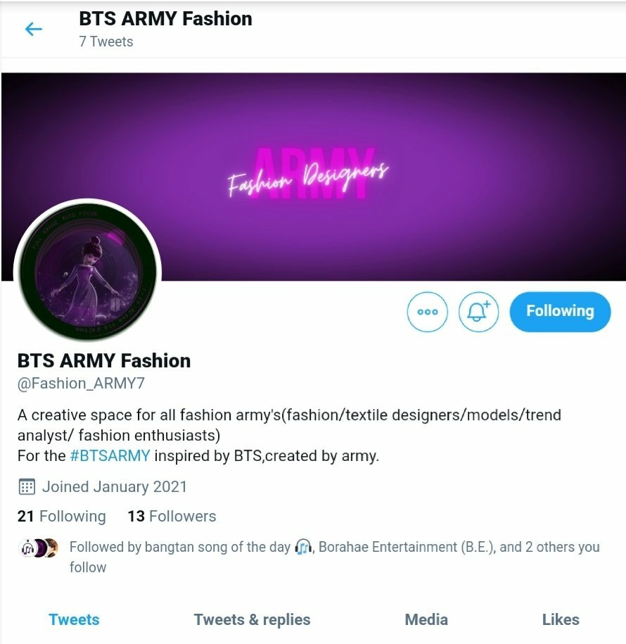 Creative ARMY to showcase their talent through Art, Music and writing -  @BorahaeEnt7Our own Free Purple Page to advertise -  @thePurplePages7Want business advice? -  @BorahaeBizFashion Designers/Textile Designers/Models/Trend analysts ? -  @Fashion_ARMY7  #BTSARMY  @BTS_twt