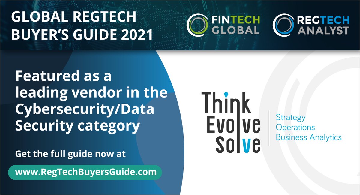 delighted_to's tweet image. RT @Fintech_Global: Delighted to announce @TESolve features as a leading vendor in our new RegTech Buyer&apos;s Guide. 

fintech.global/regtechbuyersg… 

#RegTechBuyersGuide 

#RegTech #FinTech