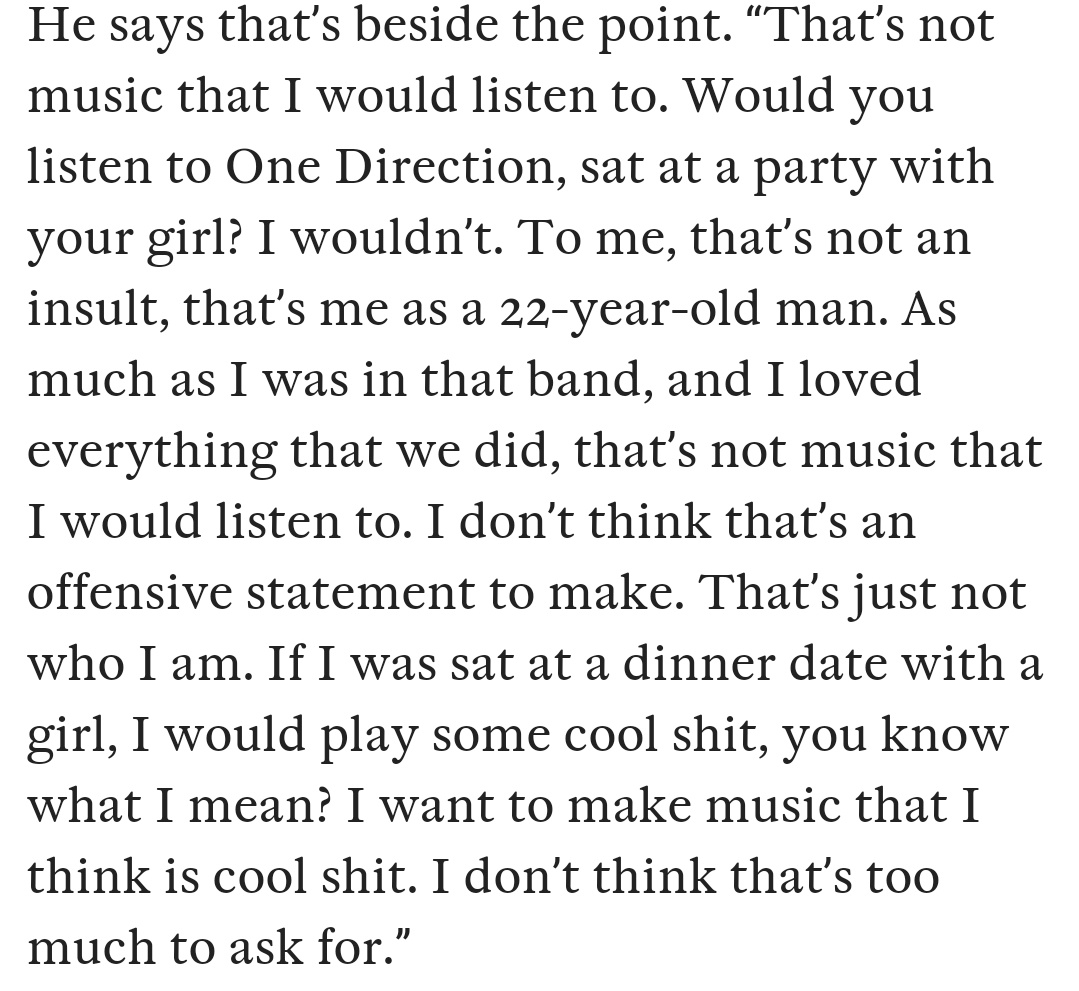 also December Z and Fader Magazine. admitting he spoke to Liam.