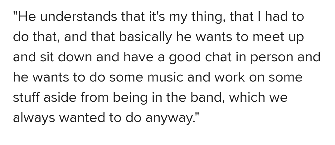 Zayn L'uommo Vogue interview Said that he tried to reach the boys but none of them talked to him . Only Liam , also he wants to collab with him.