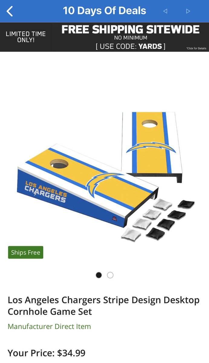 getsomesports's tweet photo. I didn’t win a full-size @Chargers ⚡️ 🌽 🕳 set from @JenniferMills21 so 🙏🏼 to #Herb and his #OROTY 🏆 I can have a desk size set for under $25 😁 

#10DaysOfDeals #BoltUp https://t.co/MZ5KIcIR9F