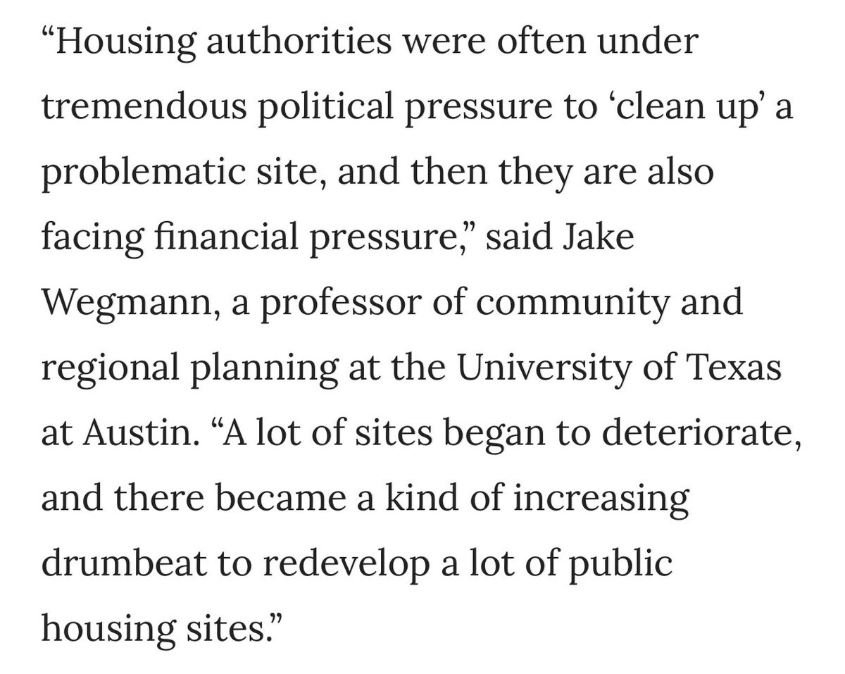 This has been the fate of many of SA's public housing complexes (Victoria Courts, Mirasol Homes, San Juan Homes & Wheatley Courts to name a few). It's a direct consequence of decades of federal funding cuts that have left housing authorities w/ out cash to repair & maintain units